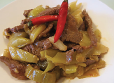 Shred Buff Pickled Chilly — Chinese dish at Pokhara Chinese Restaurant